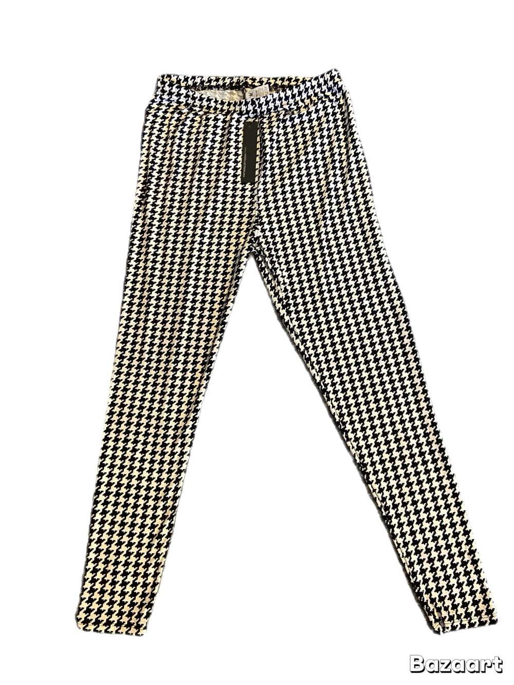 Women's Houndstooth Leggings - Black & White
